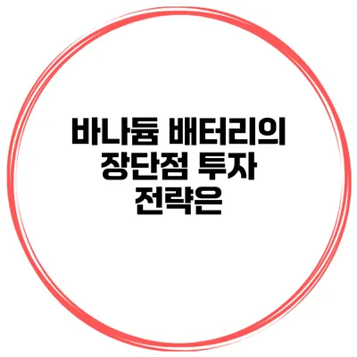 바나듐 배터리의 장단점 투자 전략은?