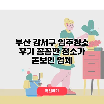부산 강서구 입주청소 후기 꼼꼼한 청소가 돋보인 업체