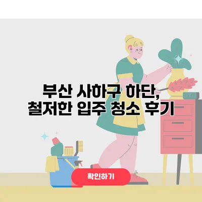 부산 사하구 하단, 철저한 입주 청소 후기