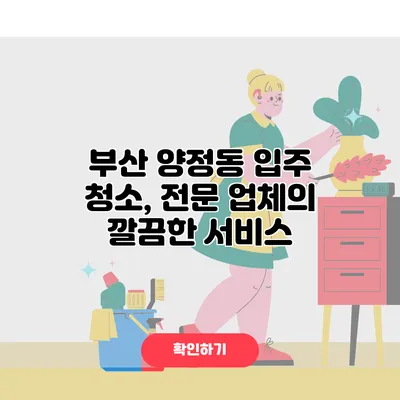 부산 양정동 입주 청소, 전문 업체의 깔끔한 서비스