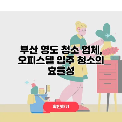 부산 영도 청소 업체, 오피스텔 입주 청소의 효율성