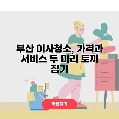 부산 이사청소, 가격과 서비스 두 마리 토끼 잡기