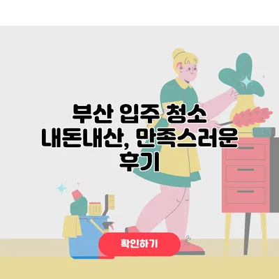 부산 입주 청소 내돈내산, 만족스러운 후기