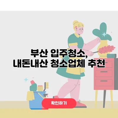 부산 입주청소, 내돈내산 청소업체 추천