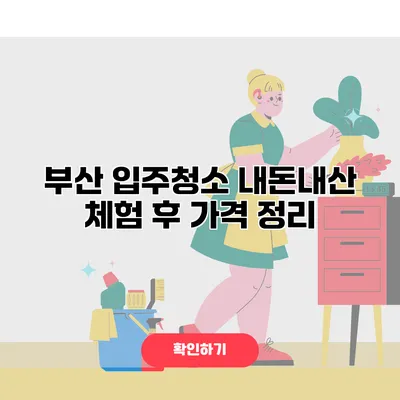 부산 입주청소 내돈내산 체험 후 가격 정리