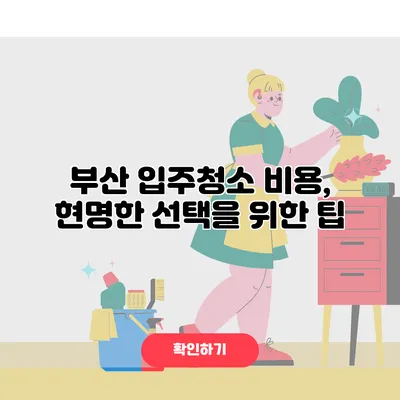 부산 입주청소 비용, 현명한 선택을 위한 팁