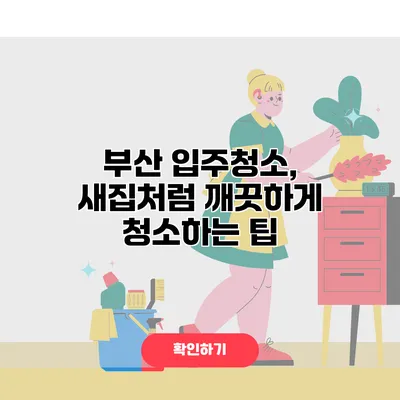 부산 입주청소, 새집처럼 깨끗하게 청소하는 팁