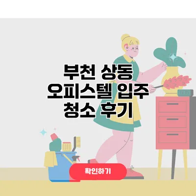 부천 상동 오피스텔 입주 청소 후기