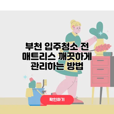 부천 입주청소 전 매트리스 깨끗하게 관리하는 방법