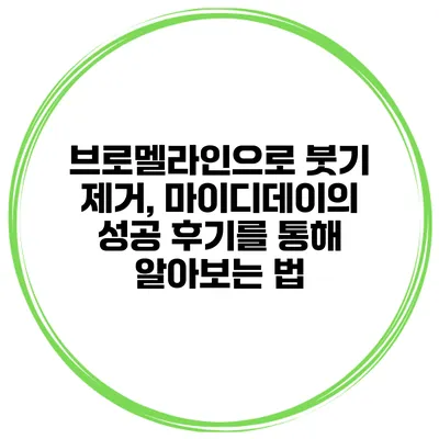 브로멜라인으로 붓기 제거, 마이디데이의 성공 후기를 통해 알아보는 법