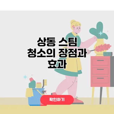 상동 스팀 청소의 장점과 효과