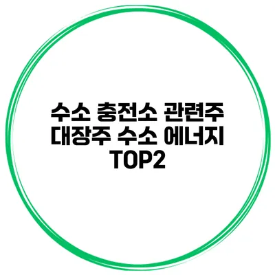 수소 충전소 관련주 대장주 수소 에너지 TOP2