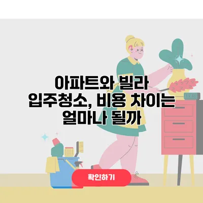 아파트와 빌라 입주청소, 비용 차이는 얼마나 될까?