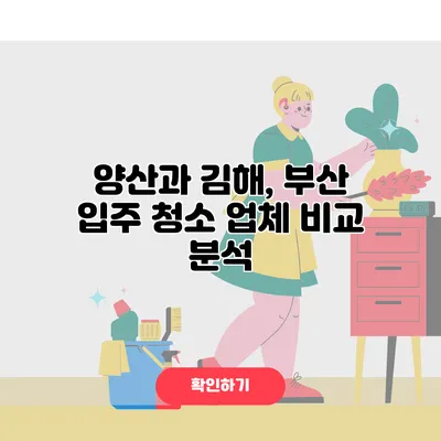 양산과 김해, 부산 입주 청소 업체 비교 분석