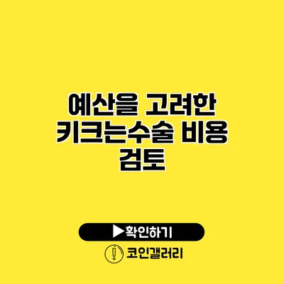 예산을 고려한 키크는수술 비용 검토