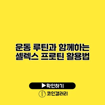 운동 루틴과 함께하는 셀렉스 프로틴 활용법