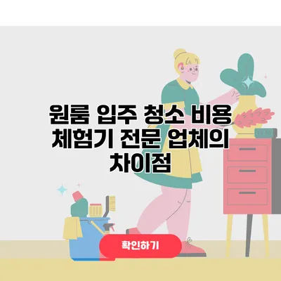 원룸 입주 청소 비용 체험기 전문 업체의 차이점