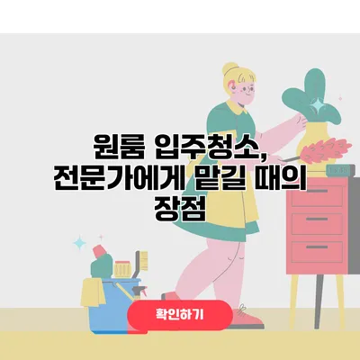 원룸 입주청소, 전문가에게 맡길 때의 장점