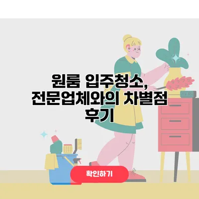 원룸 입주청소, 전문업체와의 차별점 후기