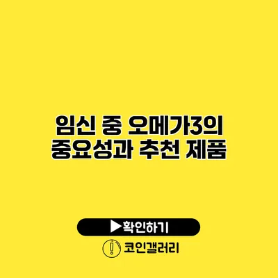 임신 중 오메가3의 중요성과 추천 제품