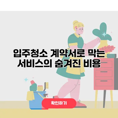 입주청소 계약서로 막는 서비스의 숨겨진 비용