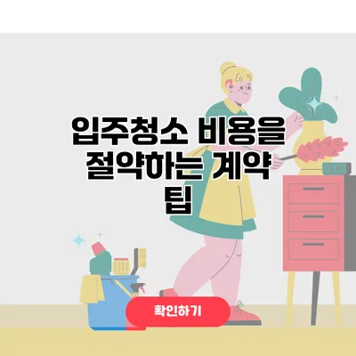 입주청소 비용을 절약하는 계약 팁
