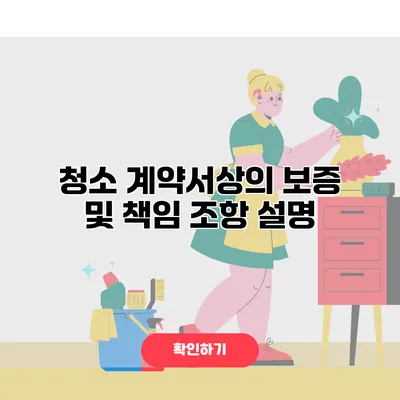 청소 계약서상의 보증 및 책임 조항 설명