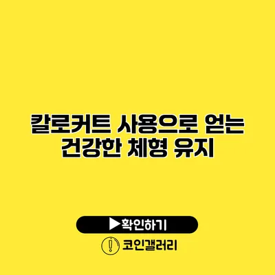 칼로커트 사용으로 얻는 건강한 체형 유지