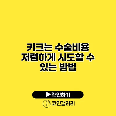 키크는 수술비용 저렴하게 시도할 수 있는 방법