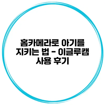 홈카메라로 아기를 지키는 법 - 이글루캠 사용 후기