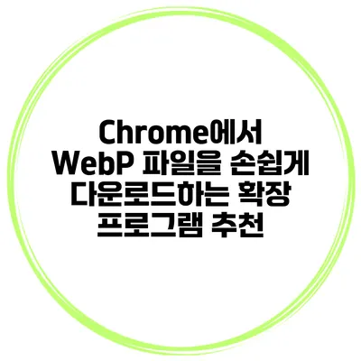 Chrome에서 WebP 파일을 손쉽게 다운로드하는 확장 프로그램 추천