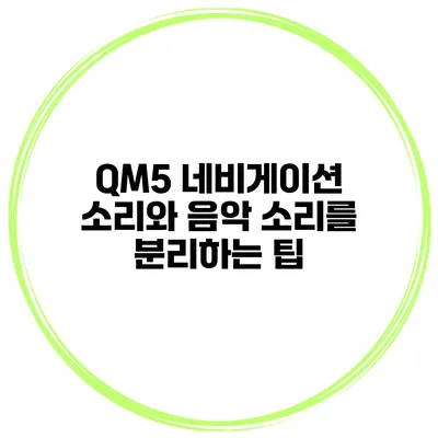 QM5 네비게이션 소리와 음악 소리를 분리하는 팁