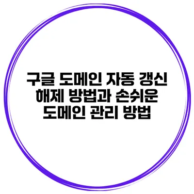 구글 도메인 자동 갱신 해제 방법과 손쉬운 도메인 관리 방법