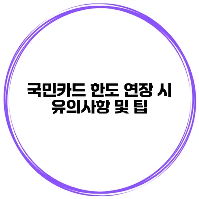 국민카드 한도 연장 시 유의사항 및 팁