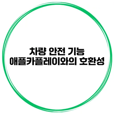 차량 안전 기능 애플카플레이와의 호환성